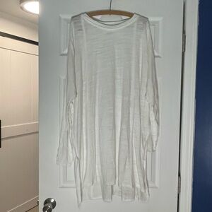 WE THE FREE white cotton long sleeved T-shirt dress NWT - size Large